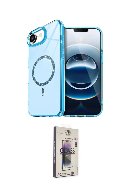 ieg™ iPhone 16E Kılıf Kıvılcım Form Prime - Siyah Bilvis 3D Cam Ekran Koruyucu