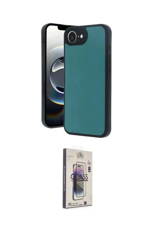 ieg™ iPhone 16E Kılıf Kıvılcım Işık Serisi - Siyah Bilvis 3D Cam Ekran Koruyucu