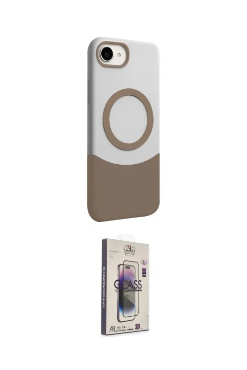 ieg™ iPhone 16E Kılıf Kozmos Form Özel Seri - Siyah Bilvis 3D Cam Ekran Koruyucu