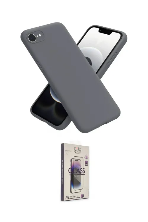 ieg™ iPhone 16E Kılıf Kozmos Yansıma Özel Seri - Siyah Bilvis 3D Cam Ekran Koruyucu