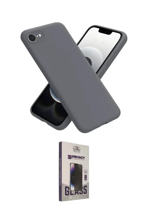 ieg™ iPhone 16E Kılıf Kozmos Yansıma Özel Seri - Siyah Bilvis Hayalet Cam Ekran Koruyucu