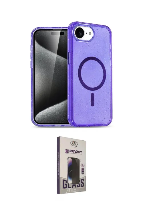 ieg™ iPhone 16E Kılıf Nova Asil Prime - Siyah Bilvis Hayalet Cam Ekran Koruyucu