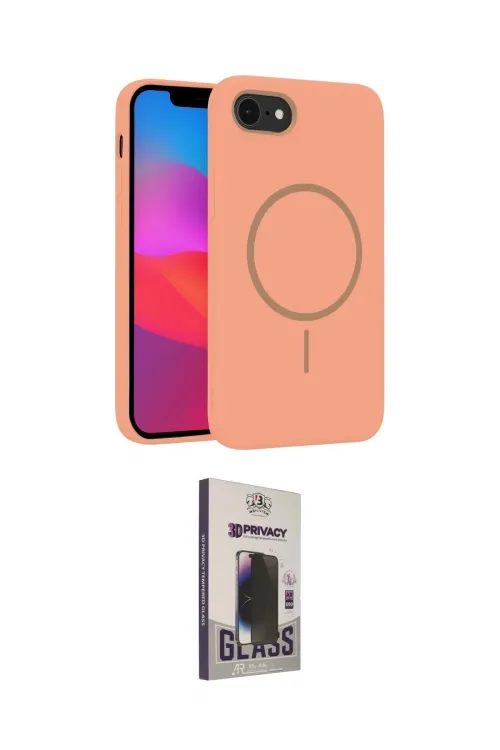 ieg™ iPhone 16E Kılıf Siluet Doku Özel Seri - Siyah Bilvis Hayalet Cam Ekran Koruyucu