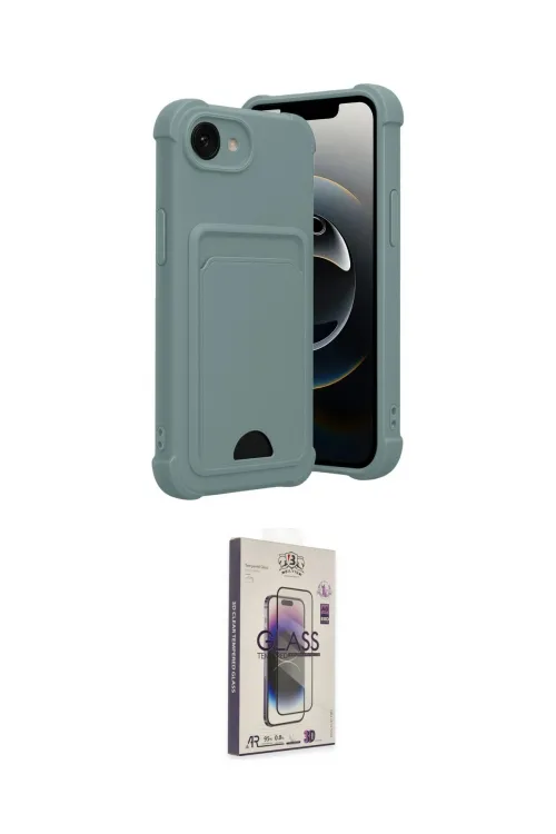 ieg™ iPhone 16E Kılıf Vadi Çizgi Prime - Siyah Bilvis 3D Cam Ekran Koruyucu