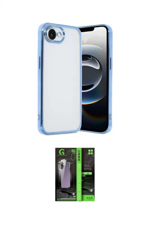 ieg™ iPhone 16E Kılıf Vadi Minimal - Şeffaf 360 Full Body Arka Koruyucu