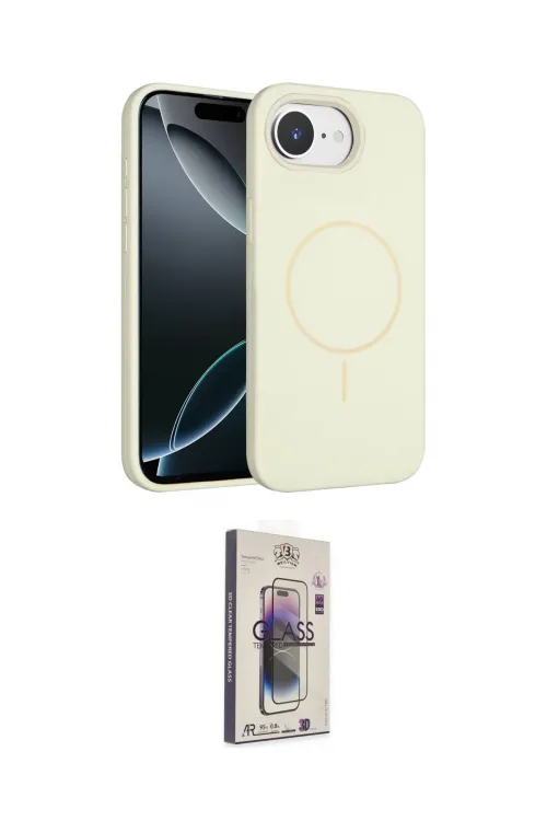 ieg™ iPhone 16E Kılıf Yankı Form Serisi - Siyah Bilvis 3D Cam Ekran Koruyucu