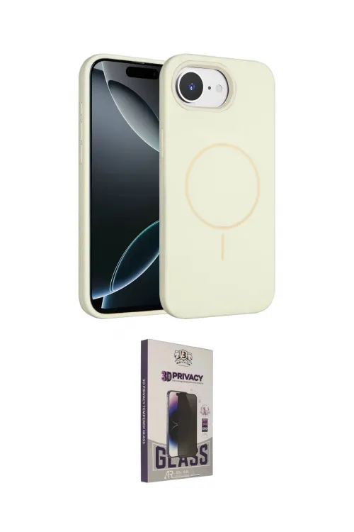 ieg™ iPhone 16E Kılıf Yankı Form Serisi - Siyah Bilvis Hayalet Cam Ekran Koruyucu
