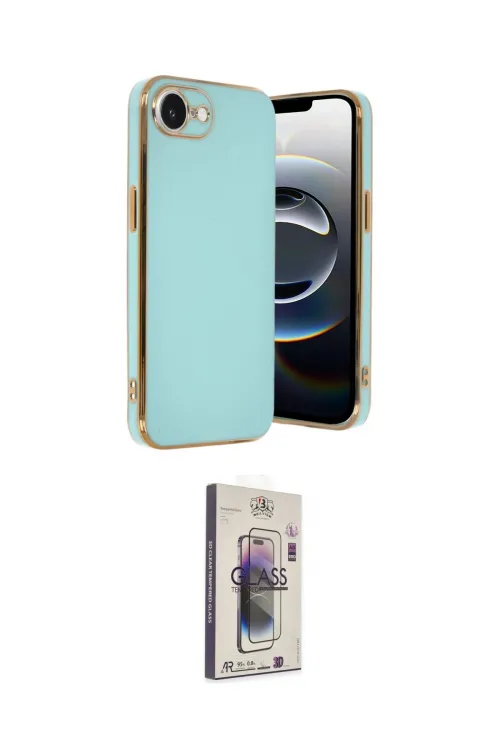ieg™ iPhone 16E Kılıf Yankı Serisi - Siyah Bilvis 3D Cam Ekran Koruyucu