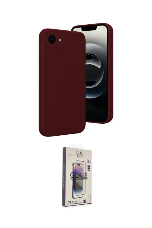 ieg™ iPhone 16E Kılıf Yankı Yansıma Özel Seri - Siyah Bilvis 3D Cam Ekran Koruyucu