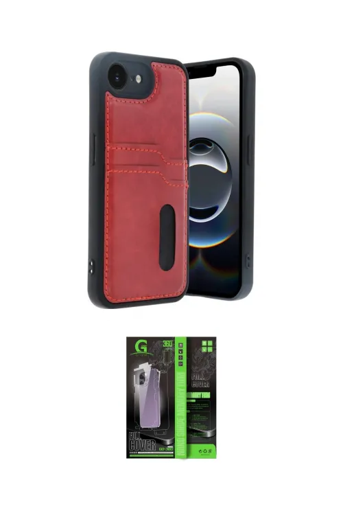 ieg™ iPhone 16E Kılıf Yörünge Işık Serisi - Şeffaf 360 Full Body Arka Koruyucu