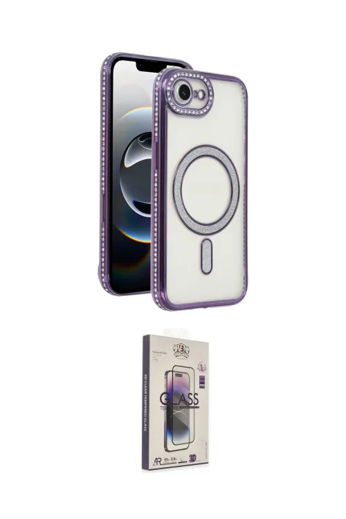 ieg™ iPhone 16E Kılıf Zirve Doku Prime - Siyah Bilvis 3D Cam Ekran Koruyucu