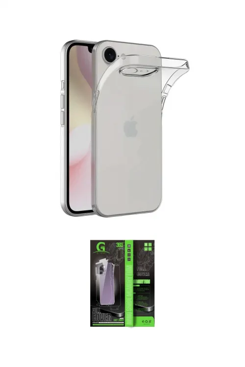 ieg™ iPhone 16E Kılıf Zirve Doku - Şeffaf 360 Full Body Arka Koruyucu