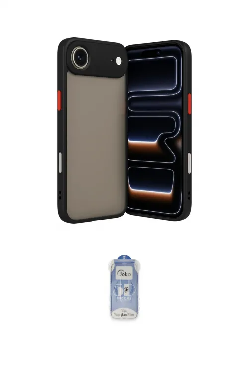 ieg™ iPhone 17 Air Kılıf Ahenk Çizgi Serisi - Siyah Joko Magic 5D Cam
