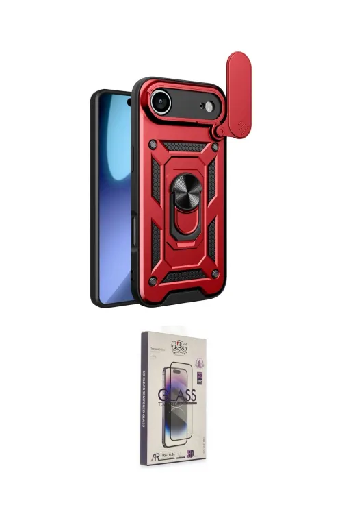 ieg™ iPhone 17 Air Kılıf Ahenk Klasik - Siyah Bilvis 3D Cam Ekran Koruyucu