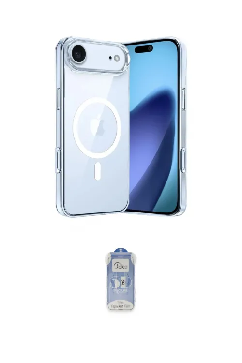 ieg™ iPhone 17 Air Kılıf Ahenk Minimal Serisi - Siyah Joko Magic 5D Cam