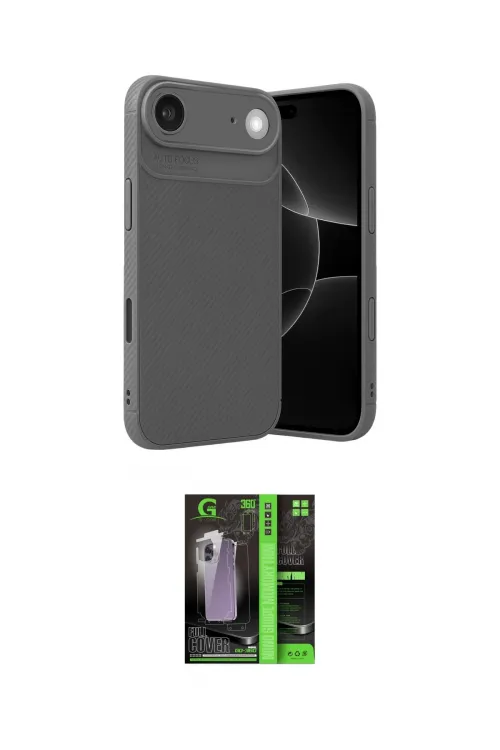 ieg™ iPhone 17 Air Kılıf Eksen Form Prime - Şeffaf 360 Full Body Arka Koruyucu