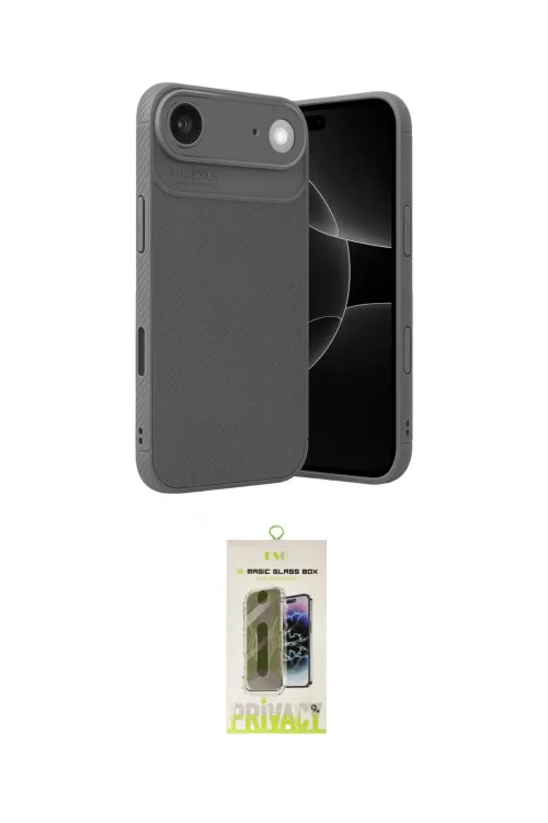 ieg™ iPhone 17 Air Kılıf Eksen Form Prime - Siyah Joko Magic 5D Hayalet Cam