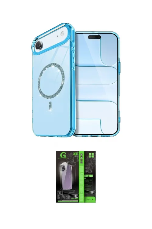 ieg™ iPhone 17 Air Kılıf Kıvılcım Form Prime - Şeffaf 360 Full Body Arka Koruyucu
