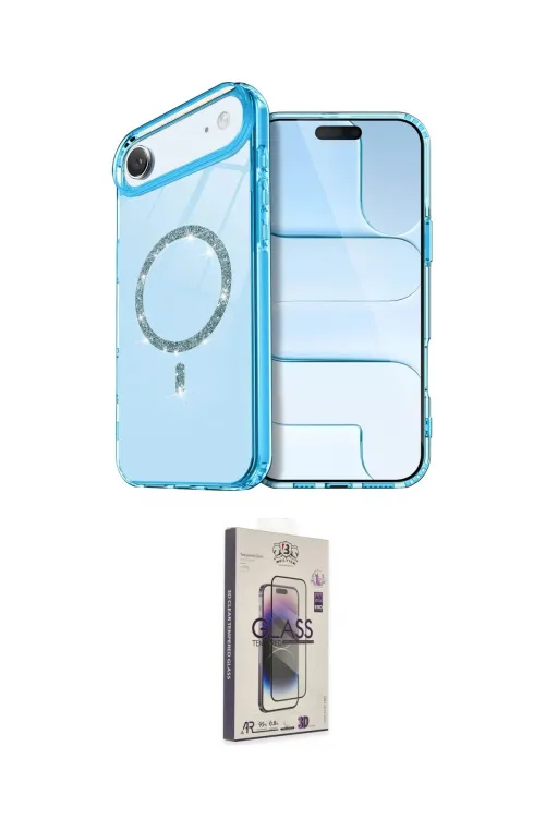 ieg™ iPhone 17 Air Kılıf Kıvılcım Form Prime - Siyah Bilvis 3D Cam Ekran Koruyucu