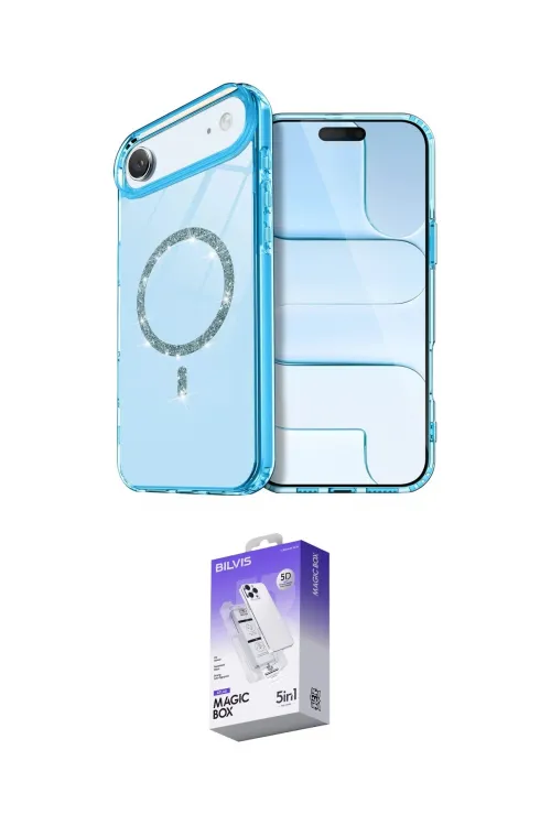 ieg™ iPhone 17 Air Kılıf Kıvılcım Form Prime - Siyah Bilvis 5in1 3D Magic Cam Ekran Koruyucu