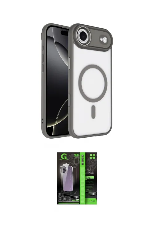ieg™ iPhone 17 Air Kılıf Kıvılcım Prime - Şeffaf 360 Full Body Arka Koruyucu
