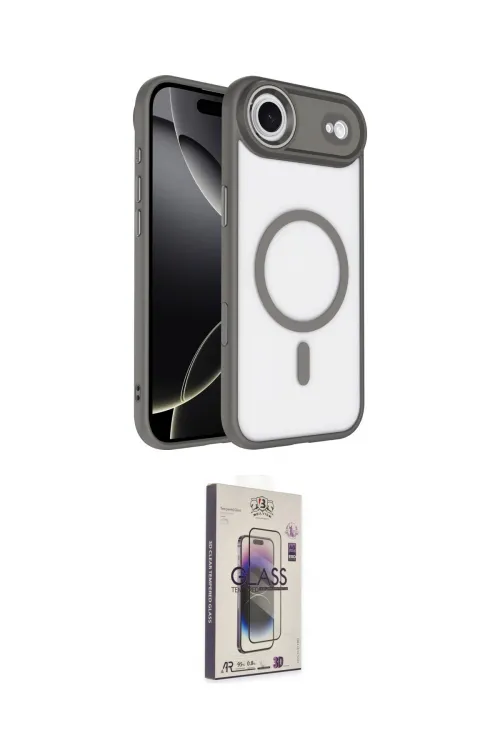 ieg™ iPhone 17 Air Kılıf Kıvılcım Prime - Siyah Bilvis 3D Cam Ekran Koruyucu