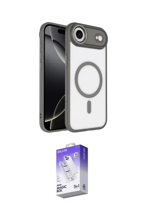ieg™ iPhone 17 Air Kılıf Kıvılcım Prime - Siyah Bilvis 5in1 3D Magic Cam Ekran Koruyucu