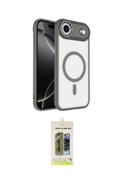 ieg™ iPhone 17 Air Kılıf Kıvılcım Prime - Siyah Joko Magic 5D Hayalet Cam