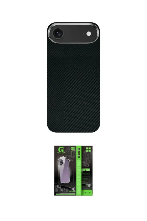 ieg™ iPhone 17 Air Kılıf Kozmos Klasik Prime - Şeffaf 360 Full Body Arka Koruyucu