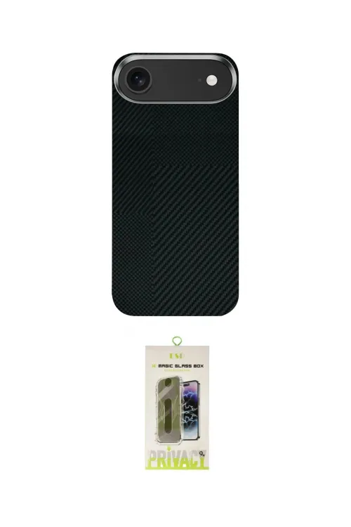 ieg™ iPhone 17 Air Kılıf Kozmos Klasik Prime - Siyah Joko Magic 5D Hayalet Cam