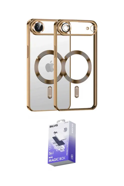 ieg™ iPhone 17 Air Kılıf Nova Işık Özel Seri - Siyah Bilvis 5in1 5D Magic Hayalet Cam Ekran Koruyucu