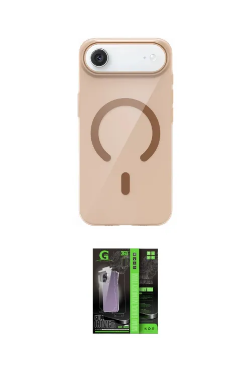 ieg™ iPhone 17 Air Kılıf Pusula Form Özel Seri - Şeffaf 360 Full Body Arka Koruyucu