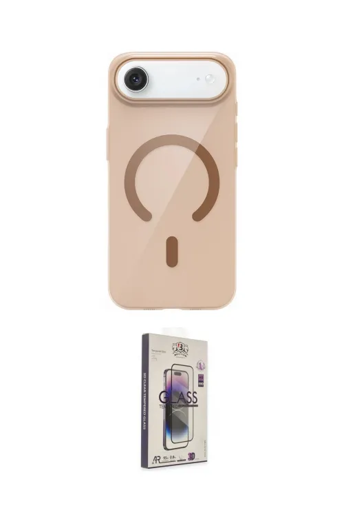 ieg™ iPhone 17 Air Kılıf Pusula Form Özel Seri - Siyah Bilvis 3D Cam Ekran Koruyucu