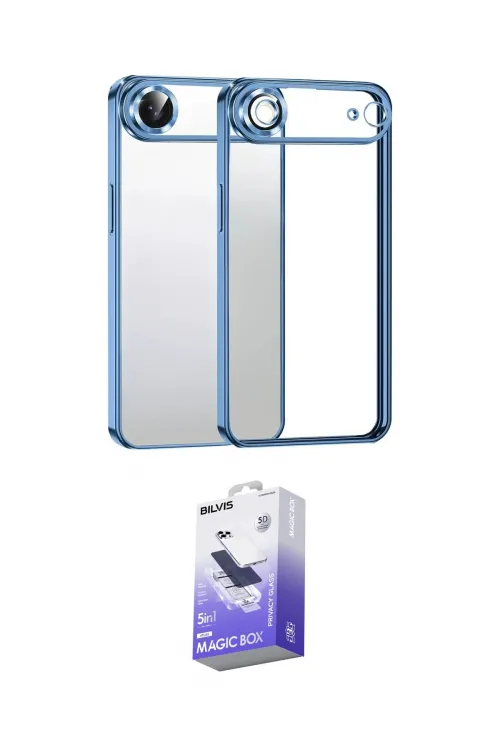 ieg™ iPhone 17 Air Kılıf Vadi Minimal - Siyah Bilvis 5in1 5D Magic Hayalet Cam Ekran Koruyucu