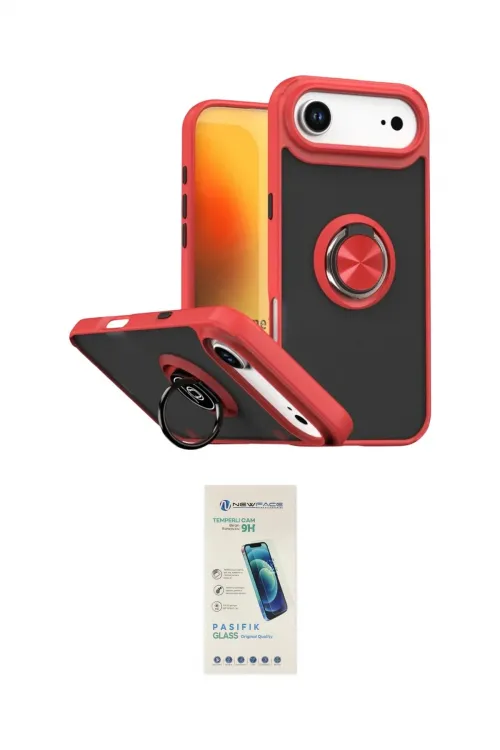 ieg™ iPhone 17 Air Kılıf Yörünge Çizgi - Şeffaf Pasifik Cam Ekran Koruyucu