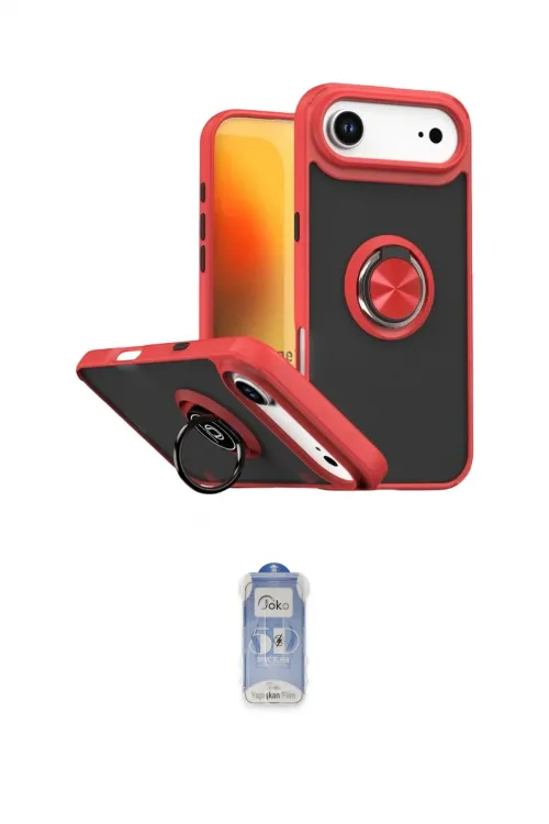 ieg™ iPhone 17 Air Kılıf Yörünge Çizgi - Siyah Joko Magic 5D Cam