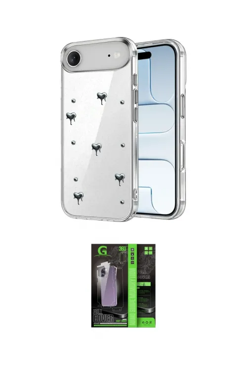 ieg™ iPhone 17 Air Kılıf Yörünge Form - Şeffaf 360 Full Body Arka Koruyucu