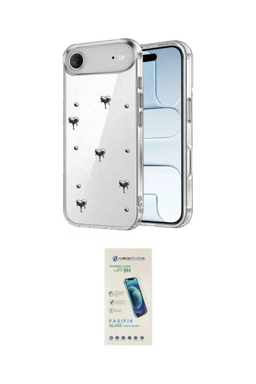 ieg™ iPhone 17 Air Kılıf Yörünge Form - Şeffaf Pasifik Cam Ekran Koruyucu