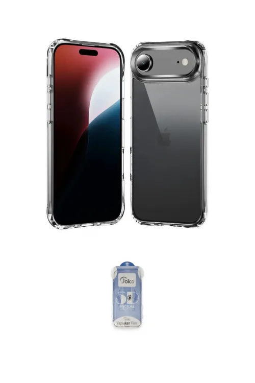 ieg™ iPhone 17 Air Kılıf Zirve Doku - Siyah Joko Magic 5D Cam