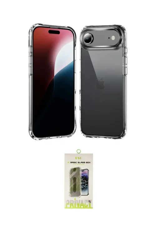 ieg™ iPhone 17 Air Kılıf Zirve Doku - Siyah Joko Magic 5D Hayalet Cam