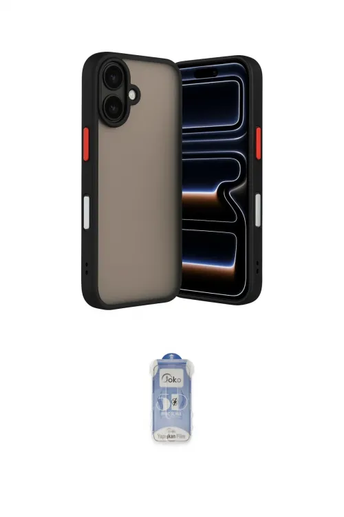 ieg™ iPhone 17 Kılıf Ahenk Çizgi Serisi - Siyah Joko Magic 5D Cam