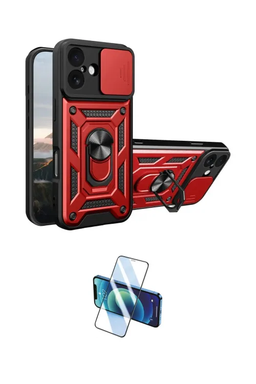ieg™ iPhone 17 Kılıf Ahenk Klasik - Siyah 3D Antistatik Cam Ekran Koruyucu