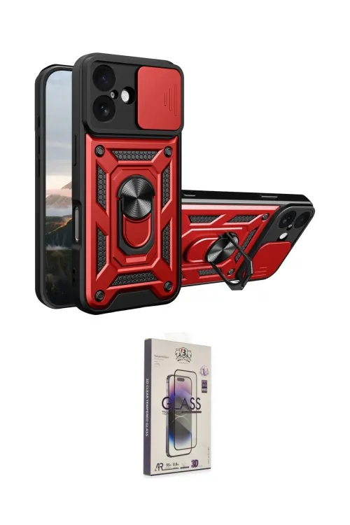 ieg™ iPhone 17 Kılıf Ahenk Klasik - Siyah Bilvis 3D Cam Ekran Koruyucu