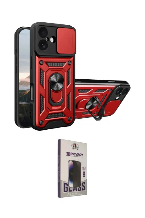 ieg™ iPhone 17 Kılıf Ahenk Klasik - Siyah Bilvis Hayalet Cam Ekran Koruyucu