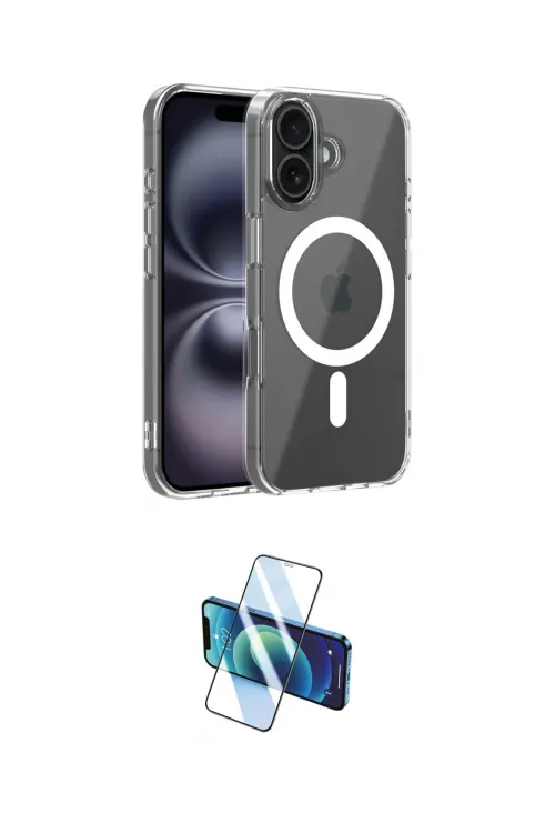 ieg™ iPhone 17 Kılıf Ahenk Minimal Serisi - Siyah 3D Antistatik Cam Ekran Koruyucu