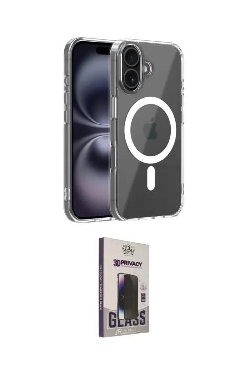 ieg™ iPhone 17 Kılıf Ahenk Minimal Serisi - Siyah Bilvis Hayalet Cam Ekran Koruyucu
