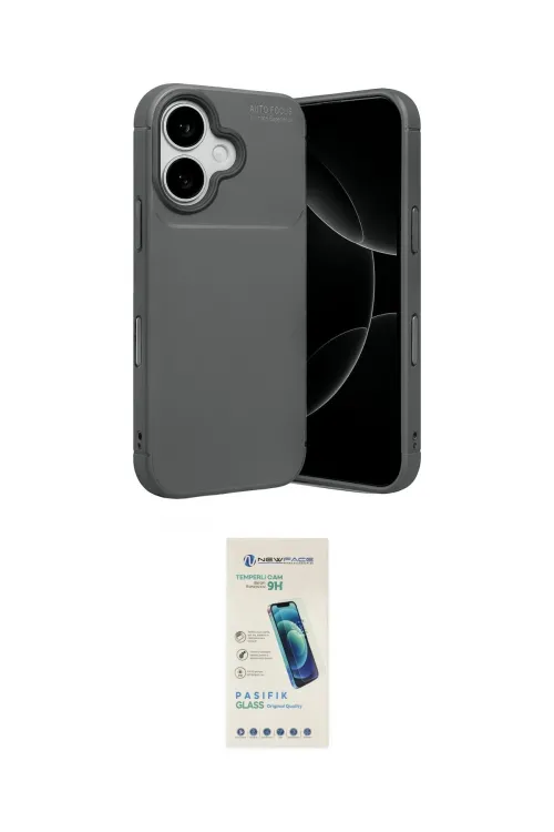 ieg™ iPhone 17 Kılıf Eksen Form Prime - Şeffaf Pasifik Cam Ekran Koruyucu