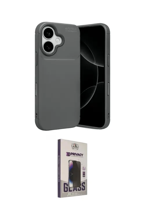 ieg™ iPhone 17 Kılıf Eksen Form Prime - Siyah Bilvis Hayalet Cam Ekran Koruyucu