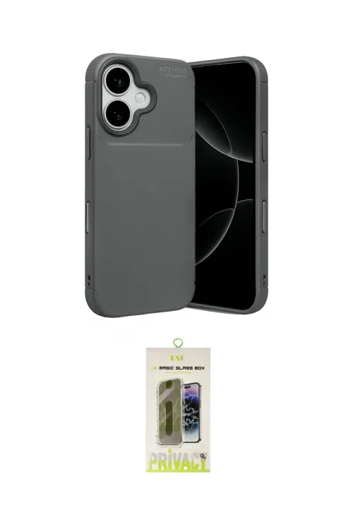 ieg™ iPhone 17 Kılıf Eksen Form Prime - Siyah Joko Magic 5D Hayalet Cam