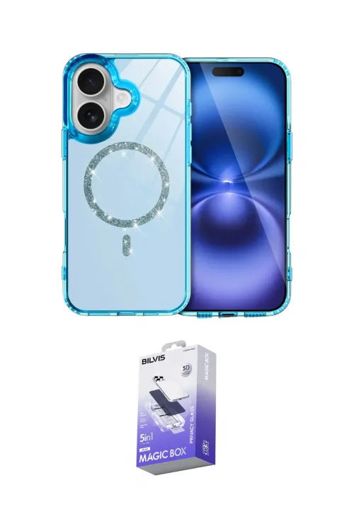 ieg™ iPhone 17 Kılıf Kıvılcım Form Prime - Siyah Bilvis 5in1 5D Magic Hayalet Cam Ekran Koruyucu